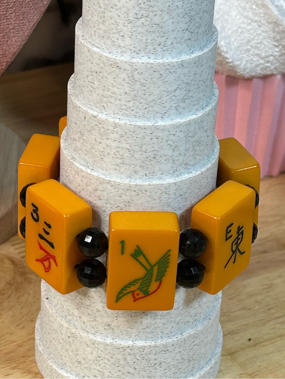 Antique Mahjong Butterscotch Bakelite Bracelet - Picture 8 of 11